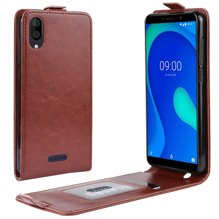 Crazy Horse Vertical Flip Leather Protective Case for WIKO Y80