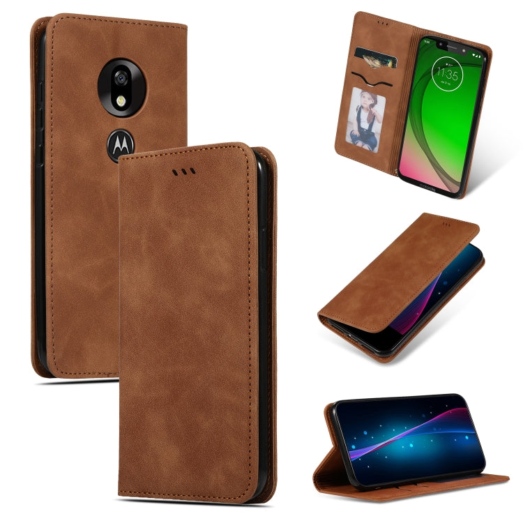Retro Skin Feel Business Magnetic Horizontal Flip Leather Case for Moto G7 Play U.S. Edition