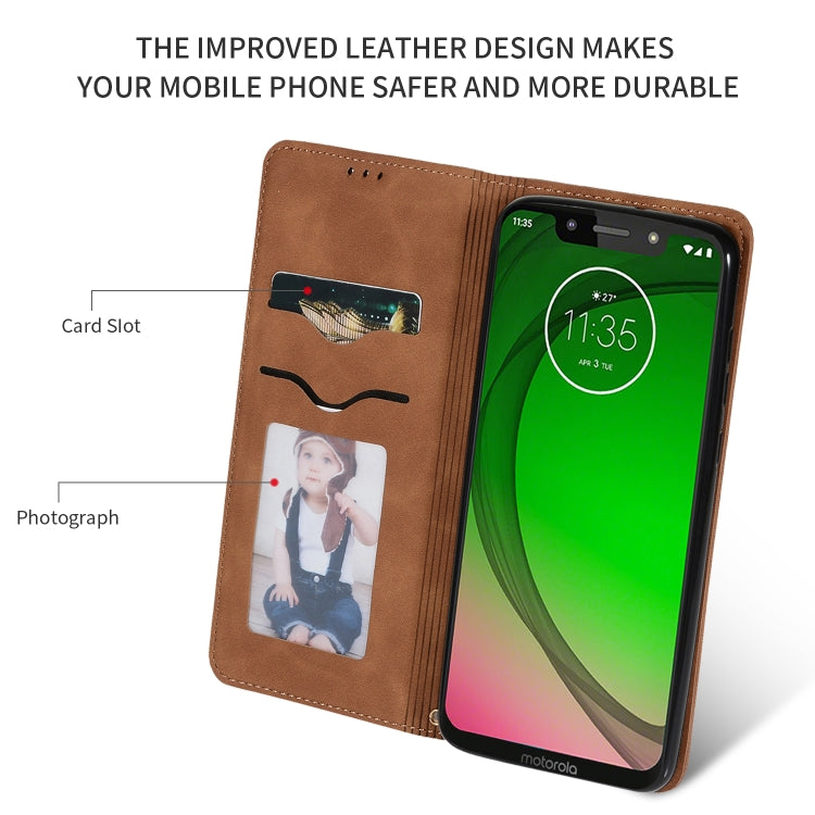 Retro Skin Feel Business Magnetic Horizontal Flip Leather Case for Moto G7 Play U.S. Edition