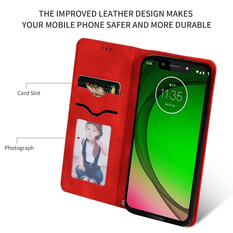 Retro Skin Feel Business Magnetic Horizontal Flip Leather Case for MOTO G7 Play European version