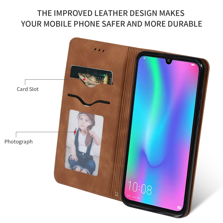 Retro Skin Feel Business Magnetic Horizontal Flip Leather Case for Huawei Honor 10 Lite / Honor 20 Lite / Honor 10i / Honor 20i