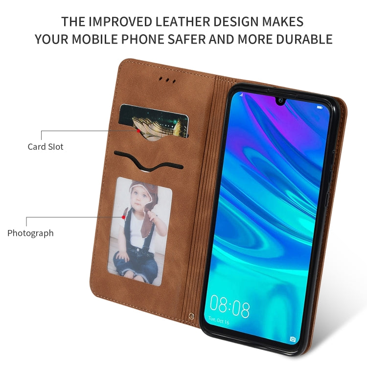 Retro Skin Feel Business Magnetic Horizontal Flip Leather Case for Huawei P Smart 2019 & P Smart Plus 2019