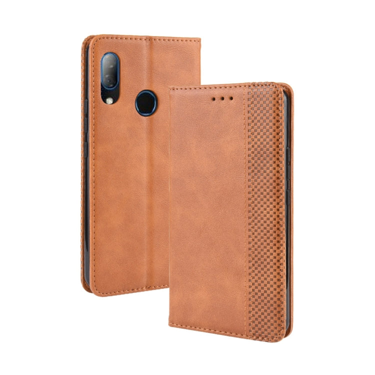 Magnetic Buckle Retro Crazy Horse Texture Horizontal Flip Leather Case for HTC U19E , with Holder & Card Slots & Photo Frame