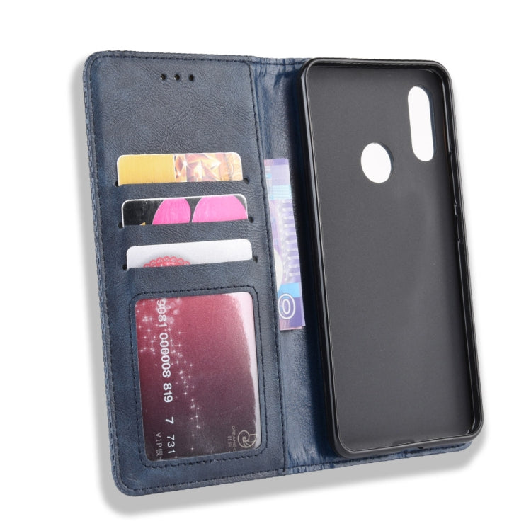 Magnetic Buckle Retro Crazy Horse Texture Horizontal Flip Leather Case for HTC U19E , with Holder & Card Slots & Photo Frame