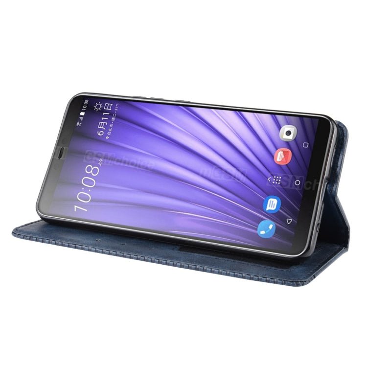Magnetic Buckle Retro Crazy Horse Texture Horizontal Flip Leather Case for HTC U19E , with Holder & Card Slots & Photo Frame