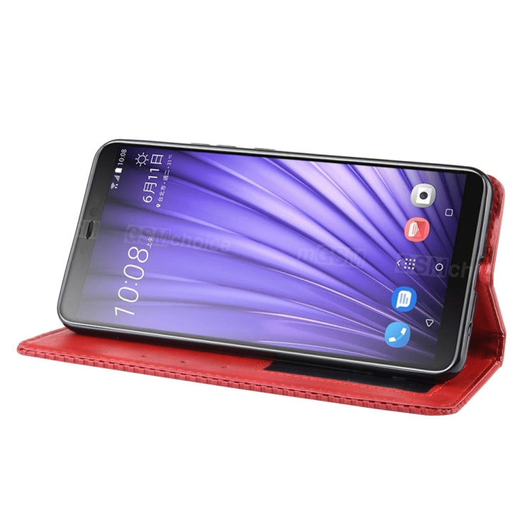 Magnetic Buckle Retro Crazy Horse Texture Horizontal Flip Leather Case for HTC U19E , with Holder & Card Slots & Photo Frame