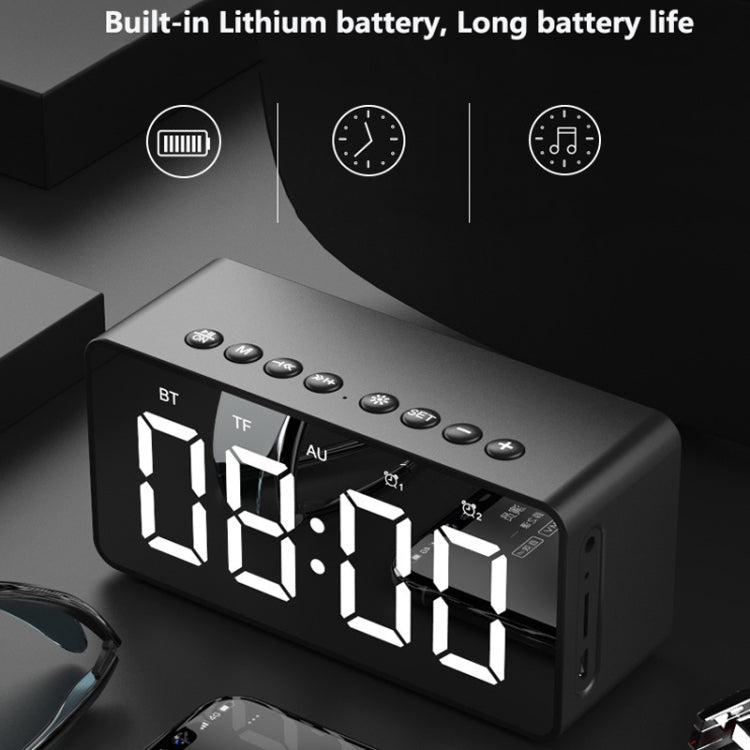 AEC BT506 Speaker with Mirror, LED Clock Display, Dual Alarm Clock, Snooze, HD Hands-free Calling, HiFi Stereo