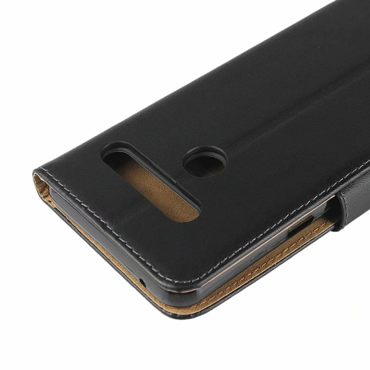 Leather Horizontal Flip Holster for LG G8 with Magnetic Clasp and Bracket and Card Slot and Wallet(Black)