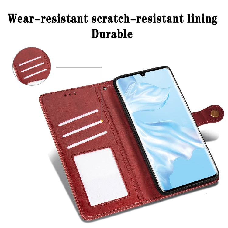 Retro Solid Color Leather Buckle Mobile Phone Protection Leather Case with Photo Frame & Card Slot & Wallet & Bracket Function for Huawei P30 Pro