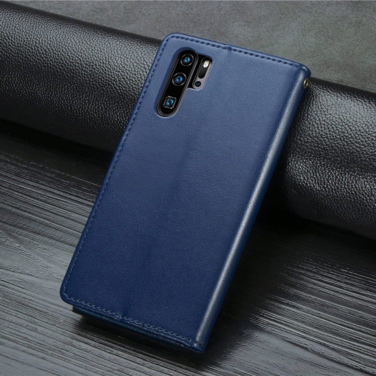 Retro Solid Color Leather Buckle Mobile Phone Protection Leather Case with Photo Frame & Card Slot & Wallet & Bracket Function for Huawei P30 Pro