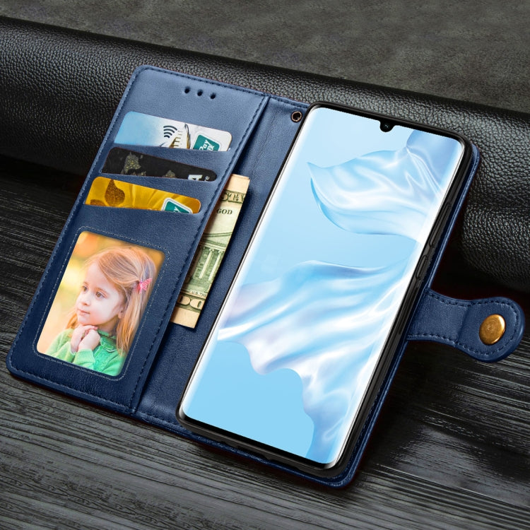 Retro Solid Color Leather Buckle Mobile Phone Protection Leather Case with Photo Frame & Card Slot & Wallet & Bracket Function for Huawei P30 Pro