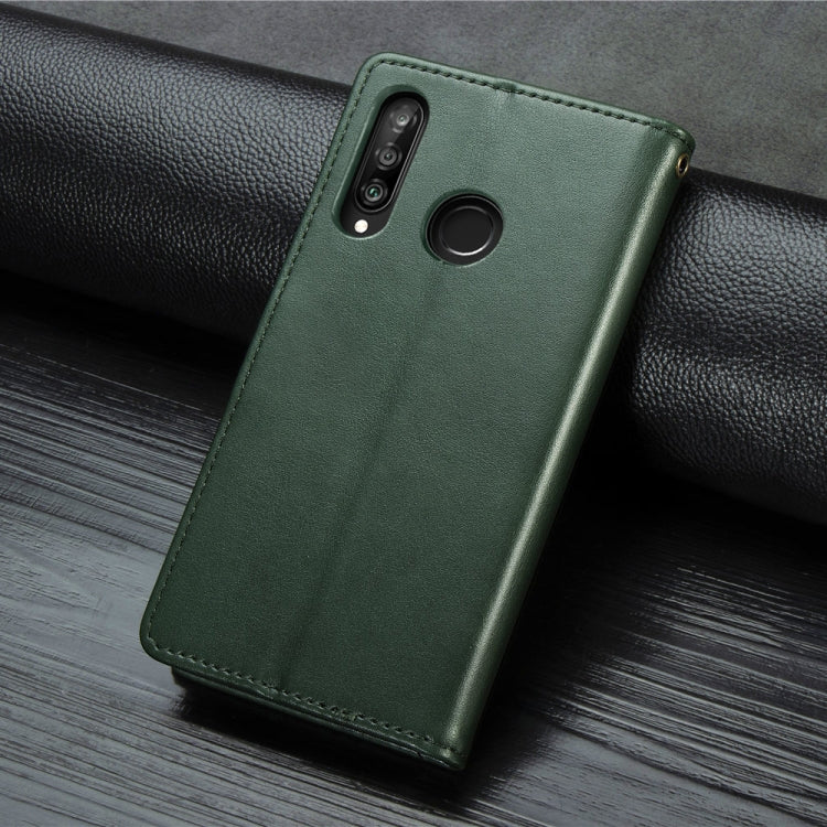 Retro Solid Color Leather Buckle Mobile Phone Protection Leather Case with Photo Frame & Card Slot & Wallet & Bracket Function for Huawei P30 Lite / Nove 4e