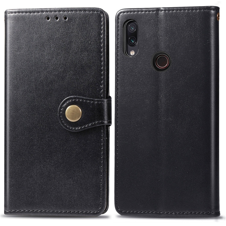 Retro Solid Color Leather Buckle Mobile Phone Protection Leather Case with Photo Frame & Card Slot & Wallet & Bracket Function for Xiaomi Redmi 7