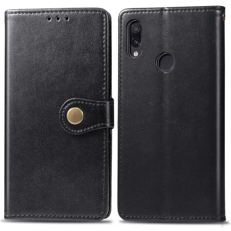 Retro Solid Color Leather Buckle Mobile Phone Protection Leather Case with Photo Frame & Card Slot & Wallet & Bracket Function for Xiaomi Redmi NOTE 7