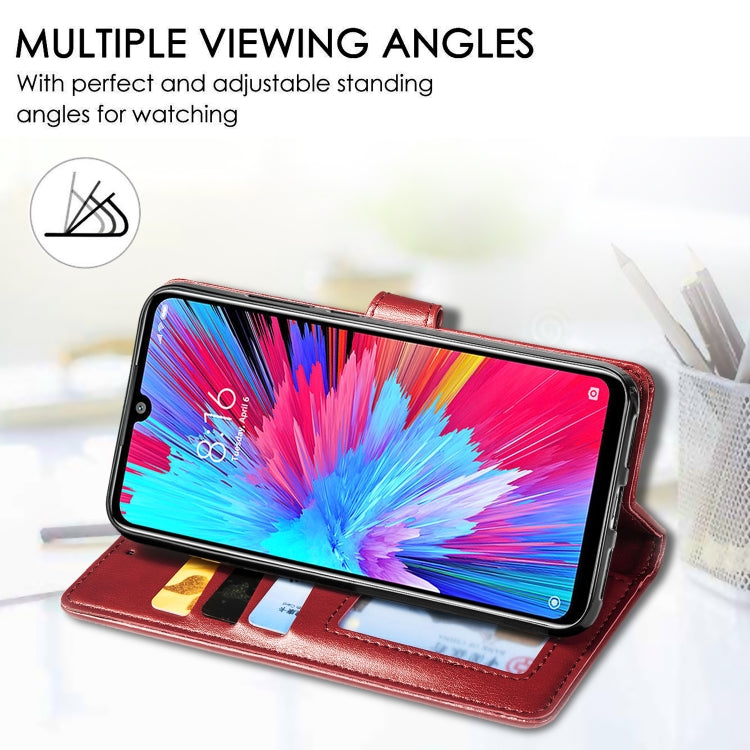 Retro Solid Color Leather Buckle Mobile Phone Protection Leather Case with Photo Frame & Card Slot & Wallet & Bracket Function for Xiaomi Redmi NOTE 7