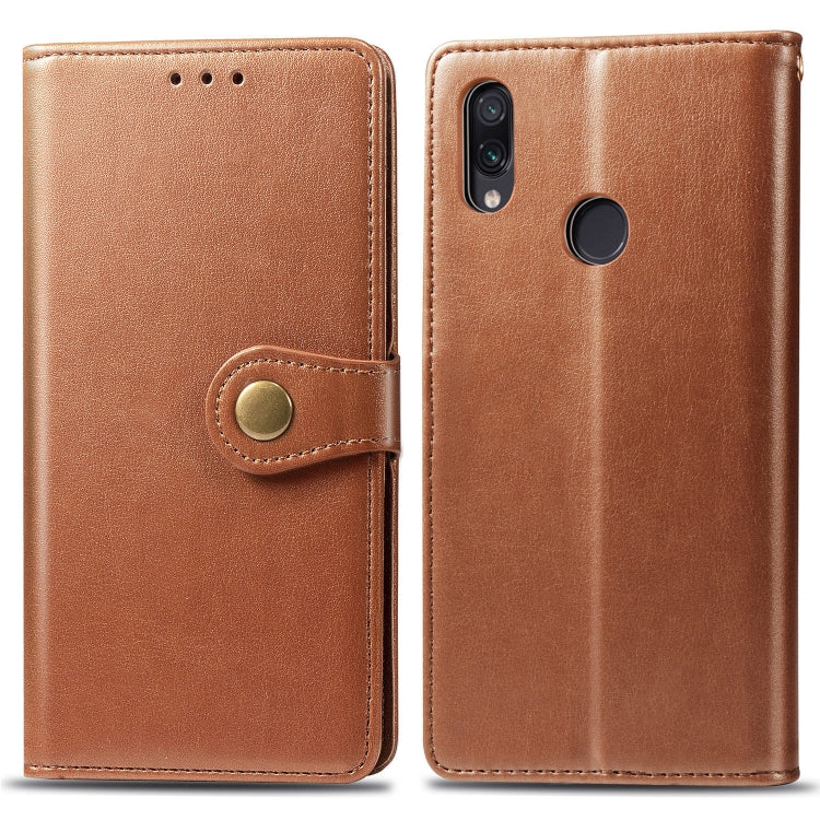 Retro Solid Color Leather Buckle Mobile Phone Protection Leather Case with Photo Frame & Card Slot & Wallet & Bracket Function for Xiaomi Redmi NOTE 7