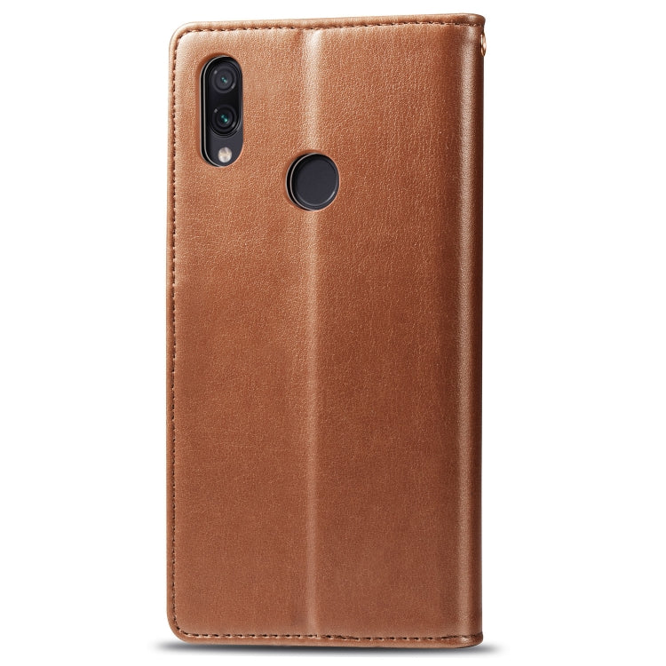 Retro Solid Color Leather Buckle Mobile Phone Protection Leather Case with Photo Frame & Card Slot & Wallet & Bracket Function for Xiaomi Redmi NOTE 7