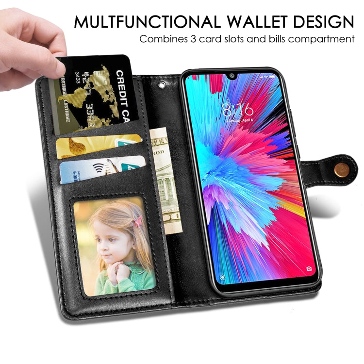 Retro Solid Color Leather Buckle Mobile Phone Protection Leather Case with Photo Frame & Card Slot & Wallet & Bracket Function for Xiaomi Redmi NOTE 7