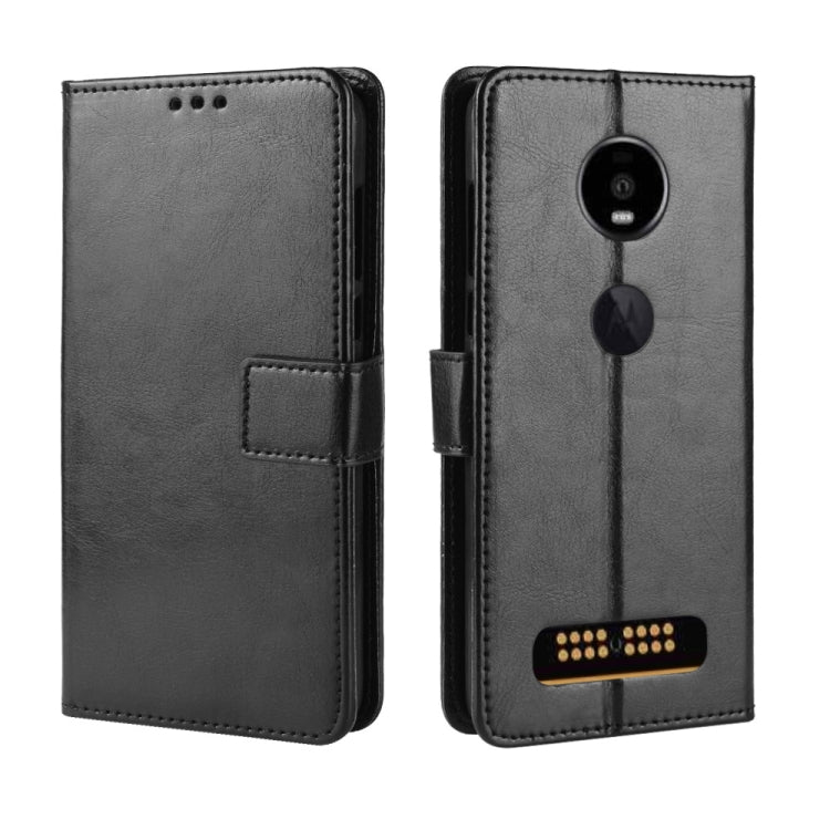 Retro Crazy Horse Texture Horizontal Flip Leather Case for Motorola Moto Z4/Z4 Play, with Holder & Card Slots & Photo Frame