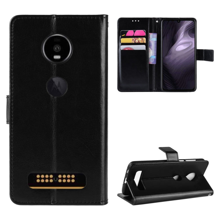 Retro Crazy Horse Texture Horizontal Flip Leather Case for Motorola Moto Z4/Z4 Play, with Holder & Card Slots & Photo Frame