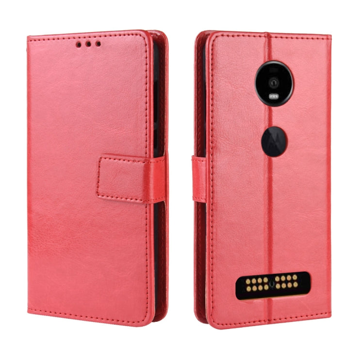 Retro Crazy Horse Texture Horizontal Flip Leather Case for Motorola Moto Z4/Z4 Play, with Holder & Card Slots & Photo Frame