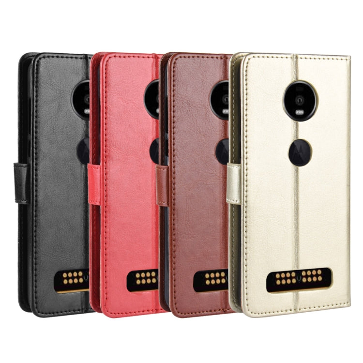 Retro Crazy Horse Texture Horizontal Flip Leather Case for Motorola Moto Z4/Z4 Play, with Holder & Card Slots & Photo Frame