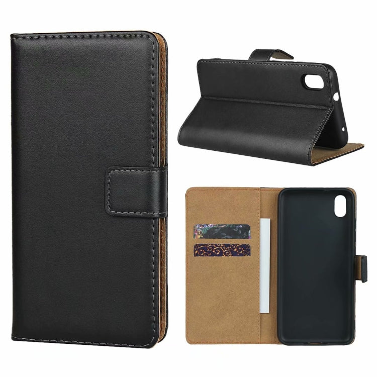 Leather Horizontal Flip Holster for Xiaomi Redmi 7A with Magnetic Clasp and Bracket and Card Slot and Wallet(Black)