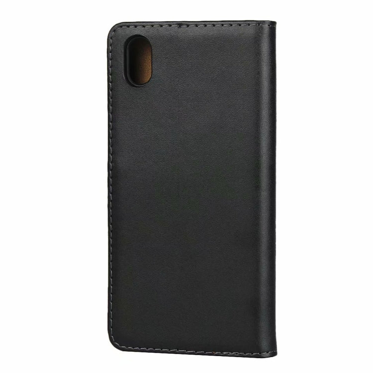 Leather Horizontal Flip Holster for Xiaomi Redmi 7A with Magnetic Clasp and Bracket and Card Slot and Wallet(Black)