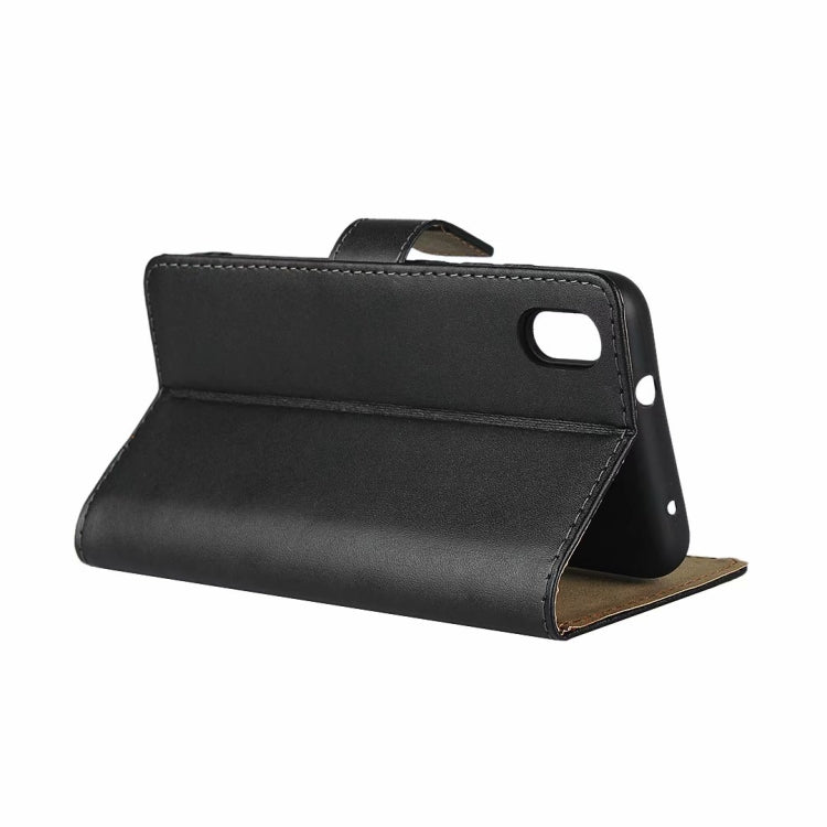 Leather Horizontal Flip Holster for Xiaomi Redmi 7A with Magnetic Clasp and Bracket and Card Slot and Wallet(Black)