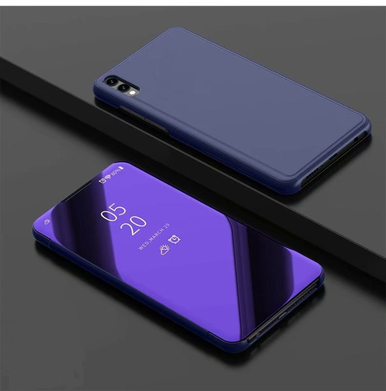 Electroplating Mirror Horizontal Flip PU Leather Case with Holder for Xiaomi Redmi 7A