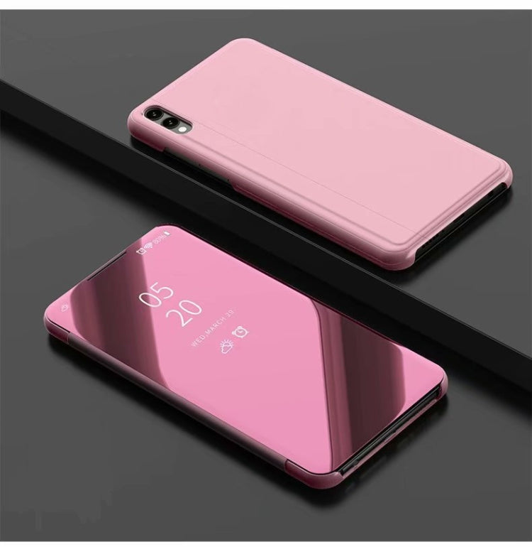 Electroplating Mirror Horizontal Flip PU Leather Case with Holder for Xiaomi Redmi 7A