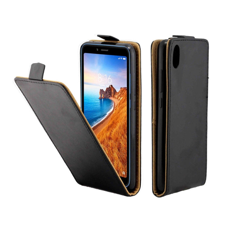 Business Style Vertical Flip TPU Leather Case with Card Slot For Xiaomi Redmi 7A(black)