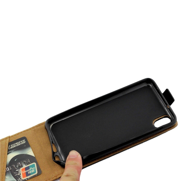 Business Style Vertical Flip TPU Leather Case with Card Slot For Xiaomi Redmi 7A(black)