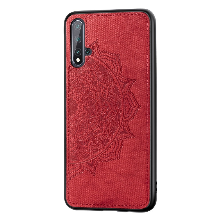 Embossed Mandala pattern PC + TPU + Fabric Phone Case for Huawei Nova5 & Nova 5 Pro ,with Lanyard & Magnetic