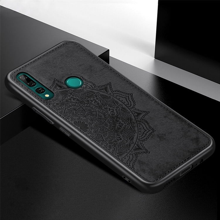 Embossed Mandala pattern PC + TPU + Fabric Phone Case for Huawei Y9 Prime (2019) / P Smart Z,with Lanyard & Magnetic