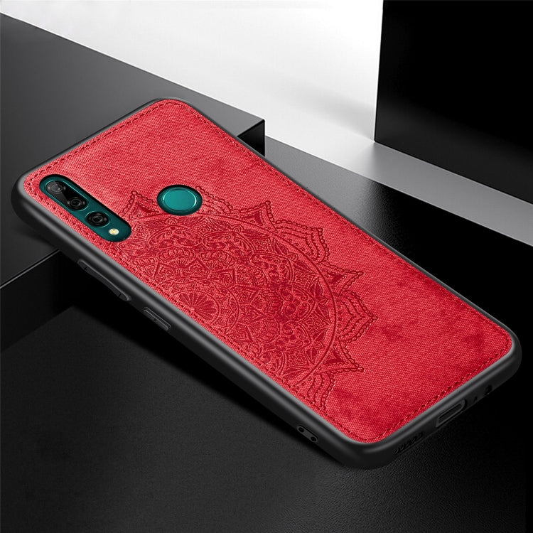Embossed Mandala pattern PC + TPU + Fabric Phone Case for Huawei Y9 Prime (2019) / P Smart Z,with Lanyard & Magnetic