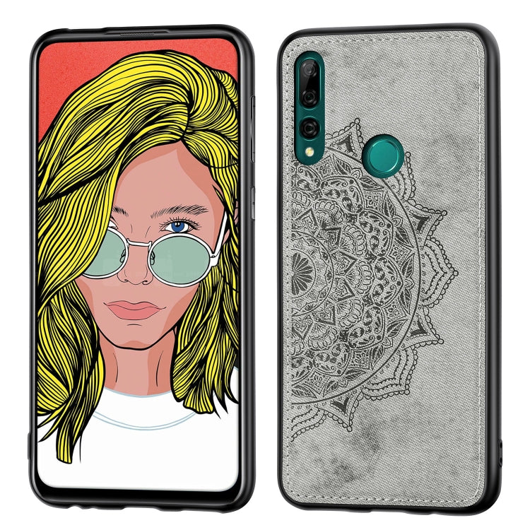 Embossed Mandala pattern PC + TPU + Fabric Phone Case for Huawei Y9 Prime (2019) / P Smart Z,with Lanyard & Magnetic