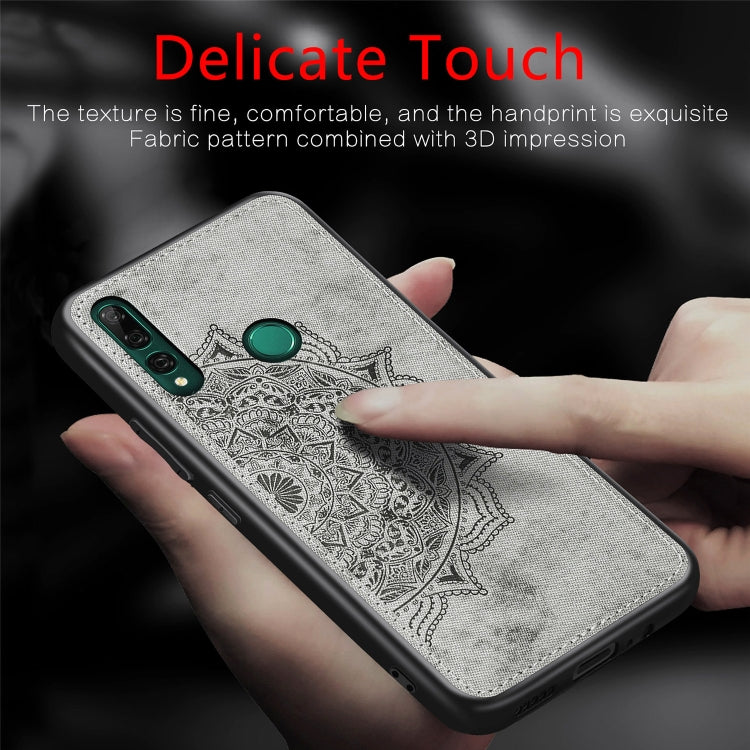 Embossed Mandala pattern PC + TPU + Fabric Phone Case for Huawei Y9 Prime (2019) / P Smart Z,with Lanyard & Magnetic