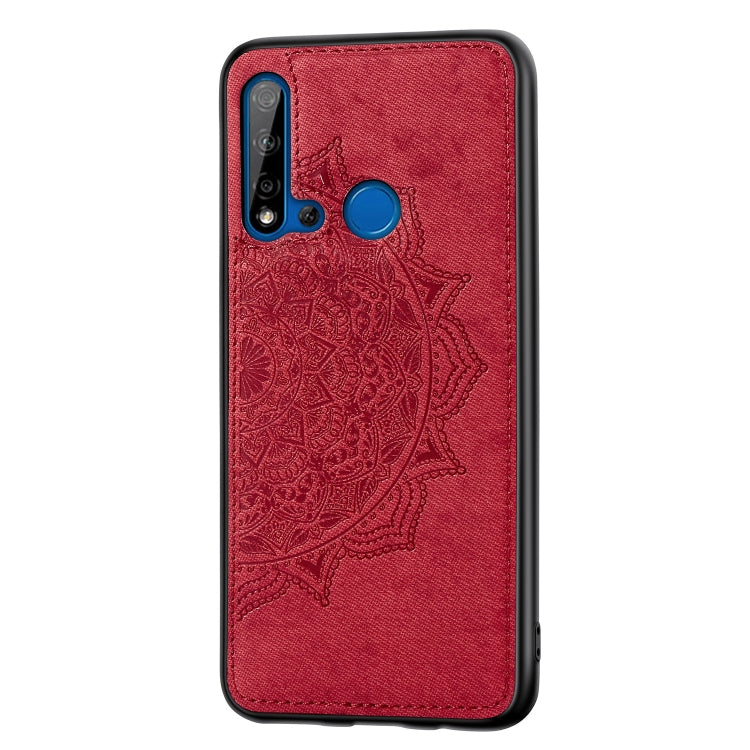 Embossed Mandala pattern PC + TPU + Fabric Phone Case for Huawei P20 Lite (2019) / Nova 5i,with Lanyard & Magnetic