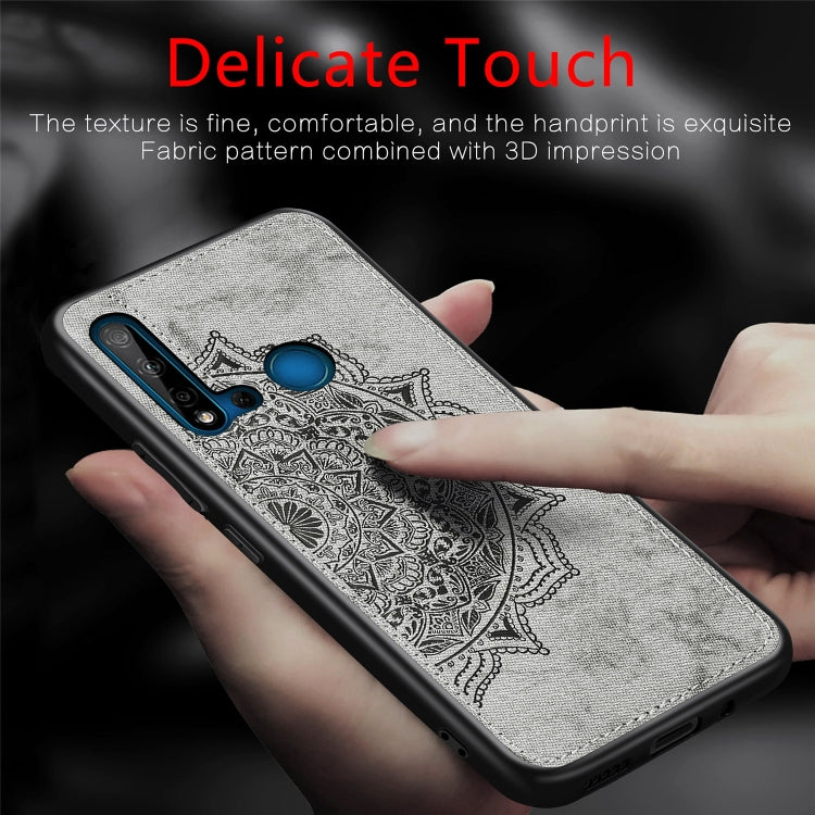 Embossed Mandala pattern PC + TPU + Fabric Phone Case for Huawei P20 Lite (2019) / Nova 5i,with Lanyard & Magnetic