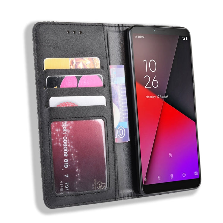 Magnetic Buckle Retro Crazy Horse Texture Horizontal Flip Leather Case for Vodafone Smart X9 , with Holder & Card Slots & Photo Frame