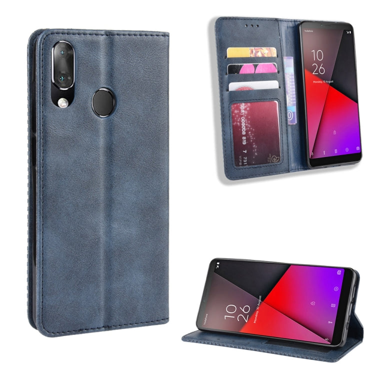 Magnetic Buckle Retro Crazy Horse Texture Horizontal Flip Leather Case for Vodafone Smart X9 , with Holder & Card Slots & Photo Frame