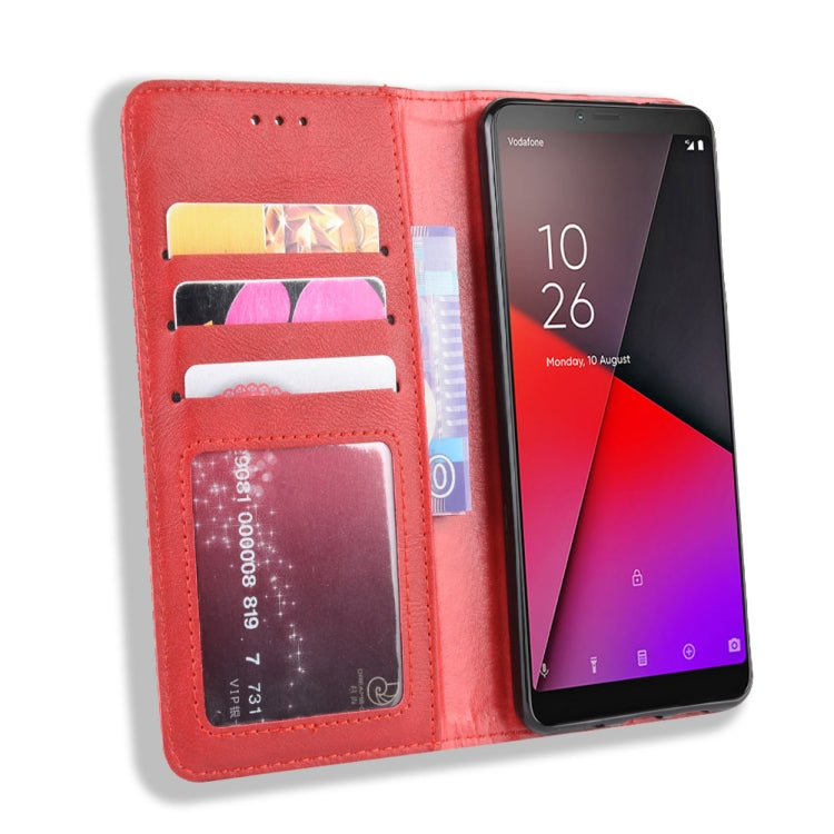 Magnetic Buckle Retro Crazy Horse Texture Horizontal Flip Leather Case for Vodafone Smart X9 , with Holder & Card Slots & Photo Frame
