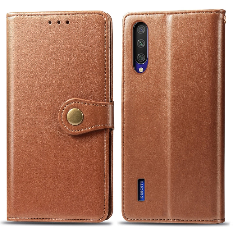 Retro Solid Color Leather Buckle Mobile Phone Protection Leather Case with Lanyard & Photo Frame & Card Slot & Wallet & Bracket Function for Xiaomi Mi CC9e