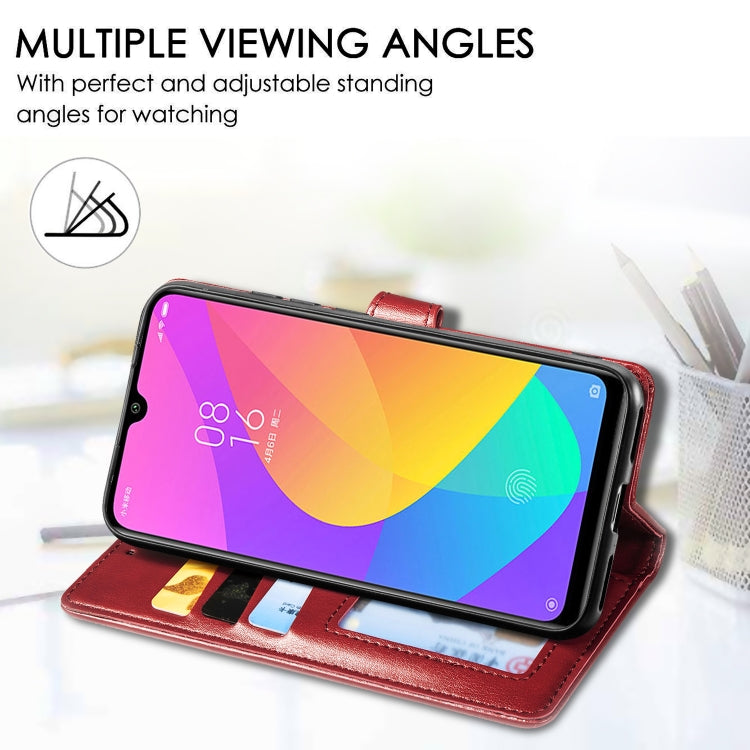 Retro Solid Color Leather Buckle Mobile Phone Protection Leather Case with Lanyard & Photo Frame & Card Slot & Wallet & Bracket Function for Xiaomi Mi CC9e