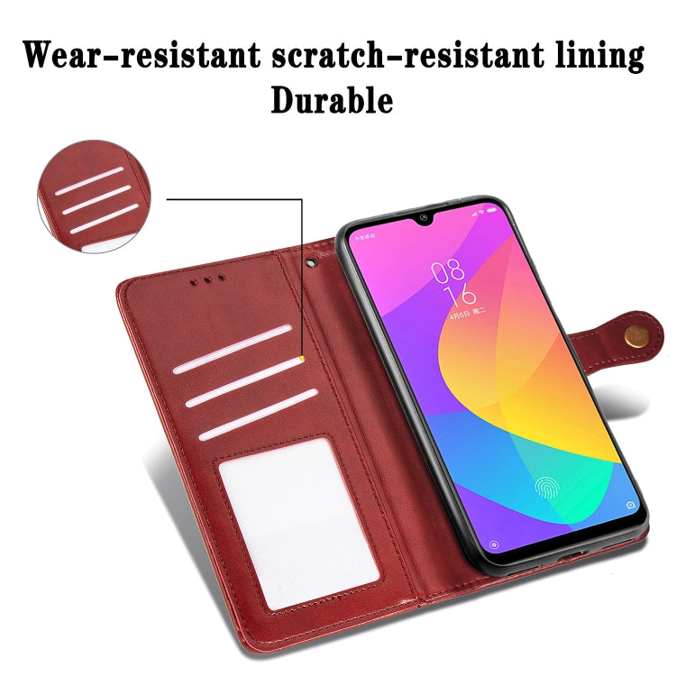 Retro Solid Color Leather Buckle Mobile Phone Protection Leather Case with Lanyard & Photo Frame & Card Slot & Wallet & Bracket Function for Xiaomi Mi CC9e