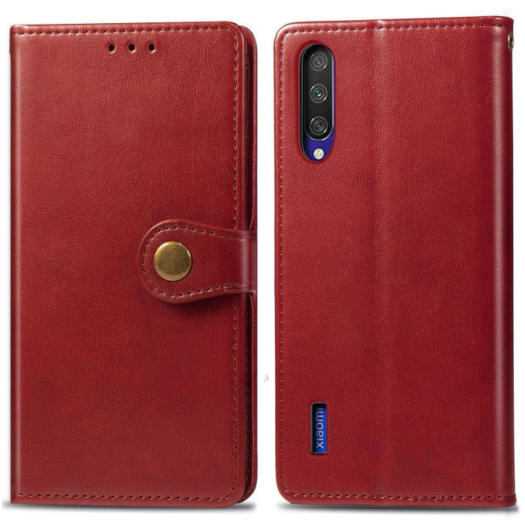 Retro Solid Color Leather Buckle Mobile Phone Protection Leather Case with Lanyard & Photo Frame & Card Slot & Wallet & Bracket Function for Xiaomi Mi CC9e