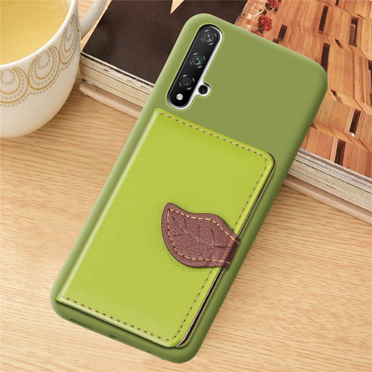 Litchi Pattern Card Bag Wallet Bracket + TPU Phone Case with Card Slot Wallet Bracket Function For Huawei Honor 20