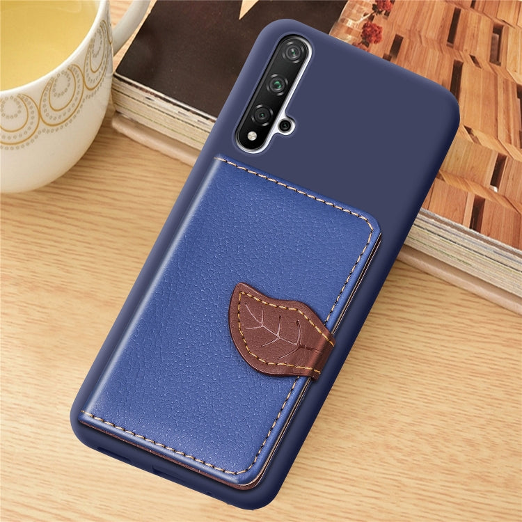 Litchi Pattern Card Bag Wallet Bracket + TPU Phone Case with Card Slot Wallet Bracket Function For Huawei Honor 20