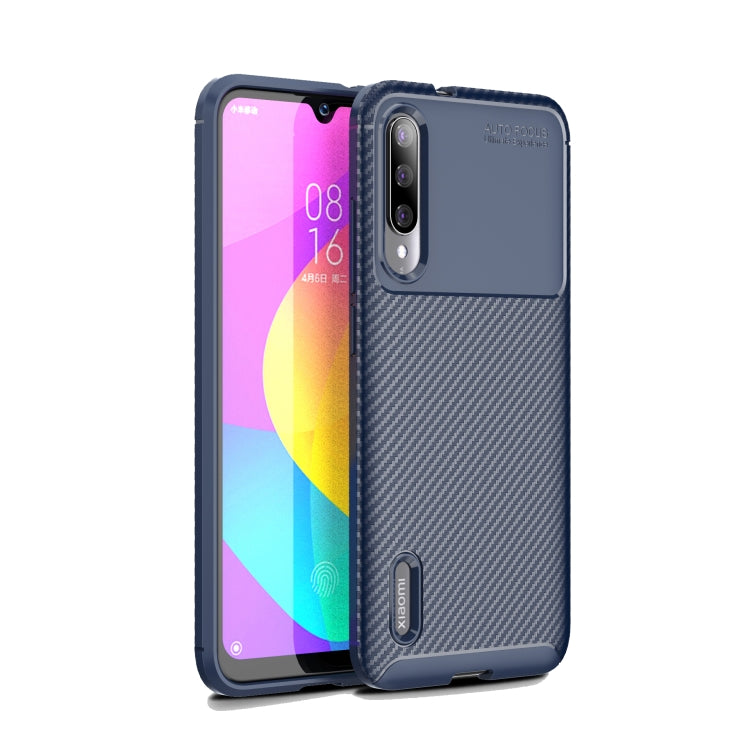 Carbon Fiber Texture Shockproof TPU Case for Xiaomi Mi CC9e Blue